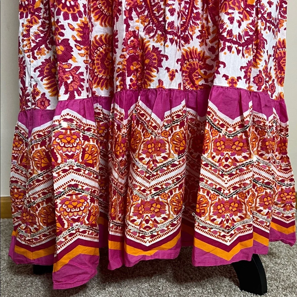 ⛱️🏖️🏝️Women's Pink Patterned Maxi Skirt